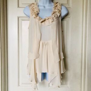 NWOT Zara Woman Floaty Chiffon Panel Tank Top